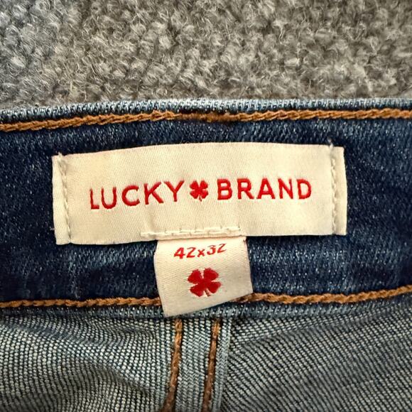 Lucky Brand Pants Mens 42x32 Blue Denim Jeans Straight Leg Stretch Casual - Picture 9 of 11